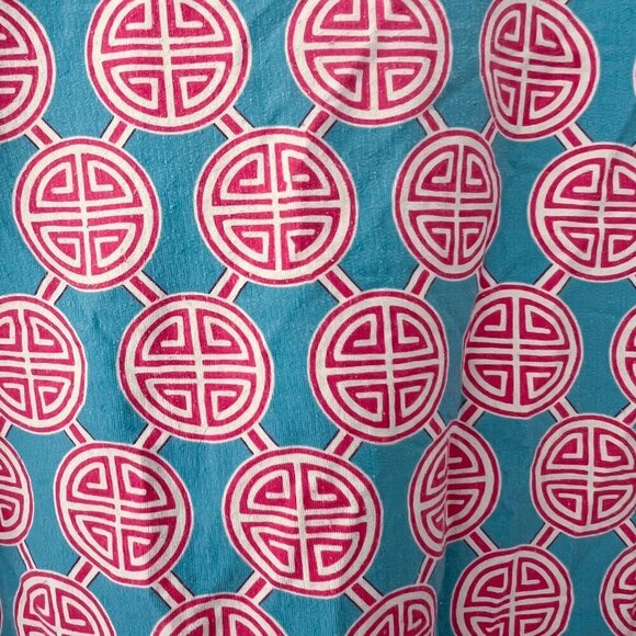 IBKUL Zip Long Sleeve Mock Neck Top Pink Blue medallion XL - Picture 4 of 10